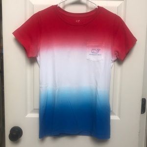 Vineyard Vines Red White and Blue pocket t shirt